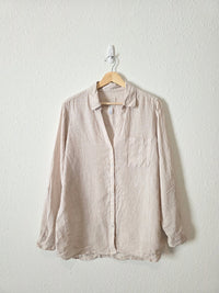 Neutral Linen Button Up Shirt (M)