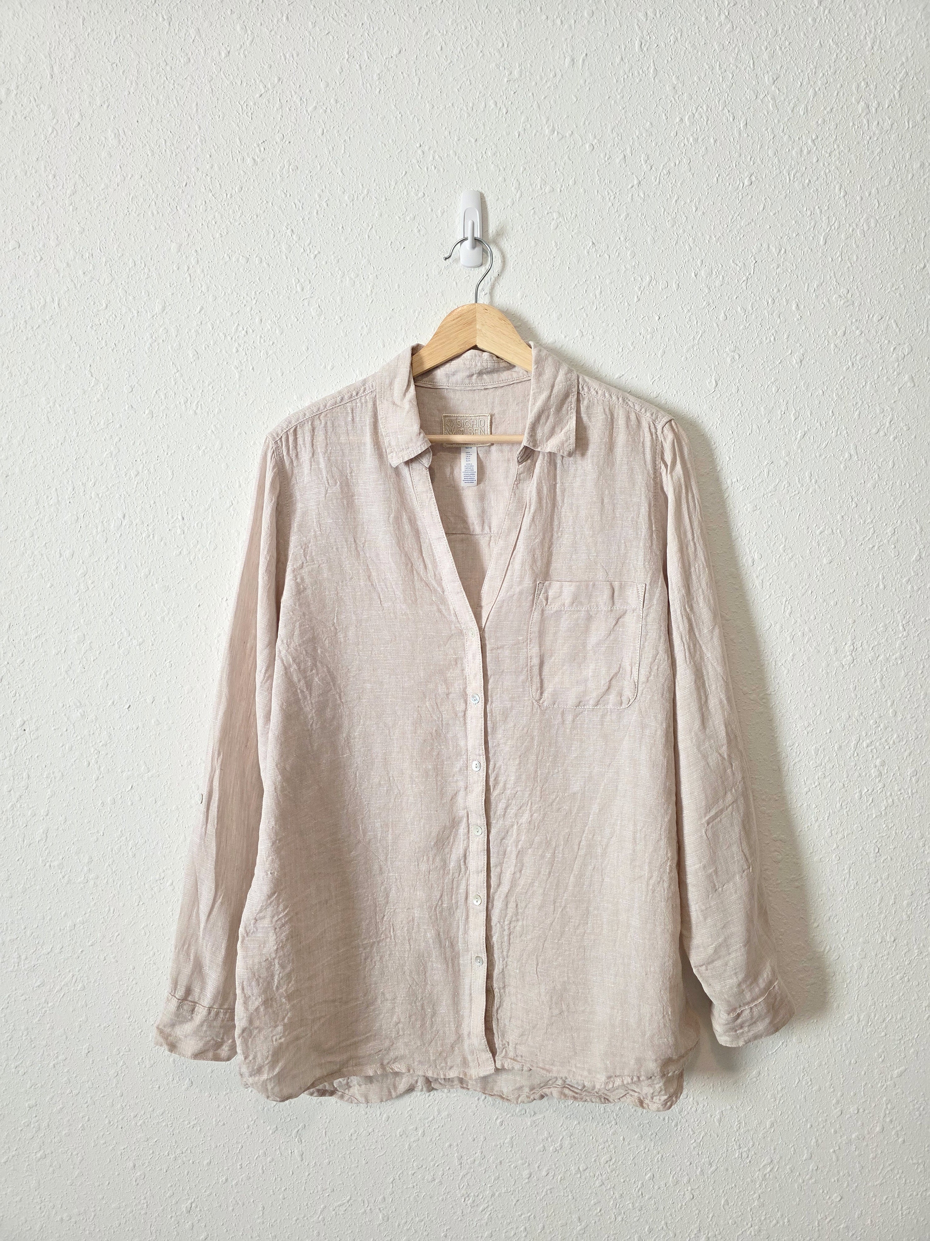 Neutral Linen Button Up Shirt (M)