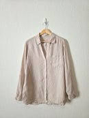 Neutral Linen Button Up Shirt (M)