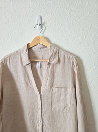 Neutral Linen Button Up Shirt (M)