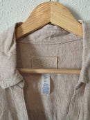 Neutral Linen Button Up Shirt (M)
