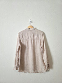 Neutral Linen Button Up Shirt (M)