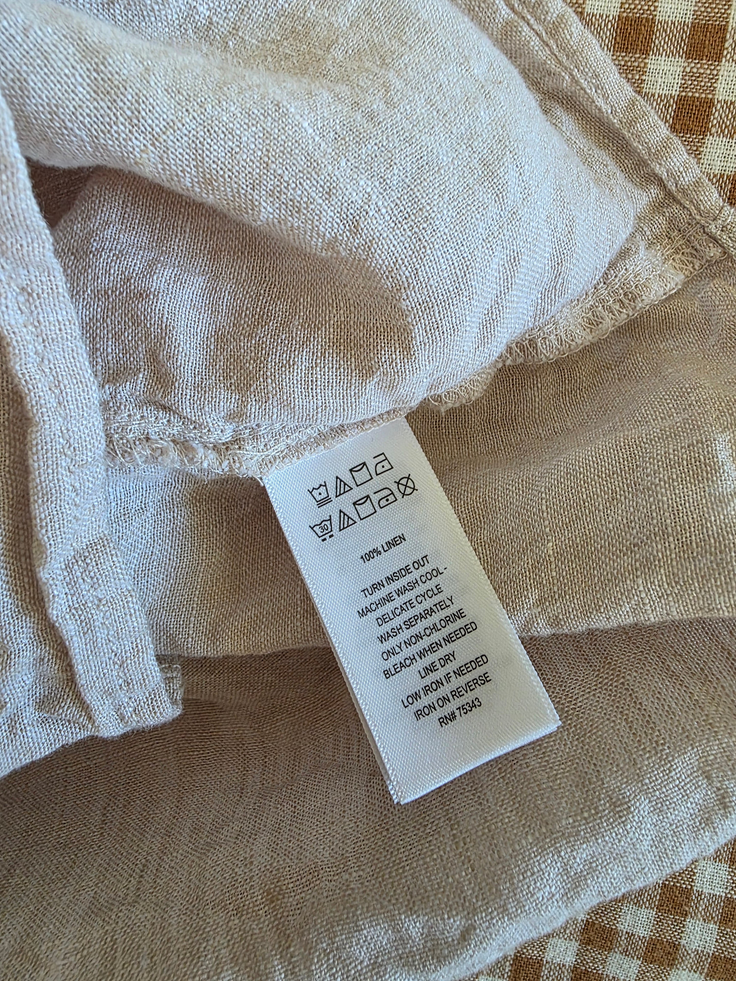 Neutral Linen Button Up Shirt (M)