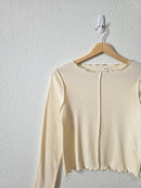 Aerie Cream Ribbed Top (S)