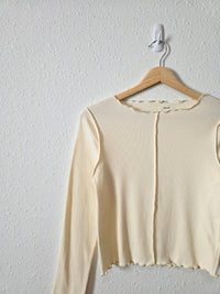 Aerie Cream Ribbed Top (S)