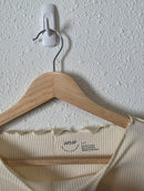 Aerie Cream Ribbed Top (S)