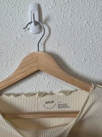 Aerie Cream Ribbed Top (S)