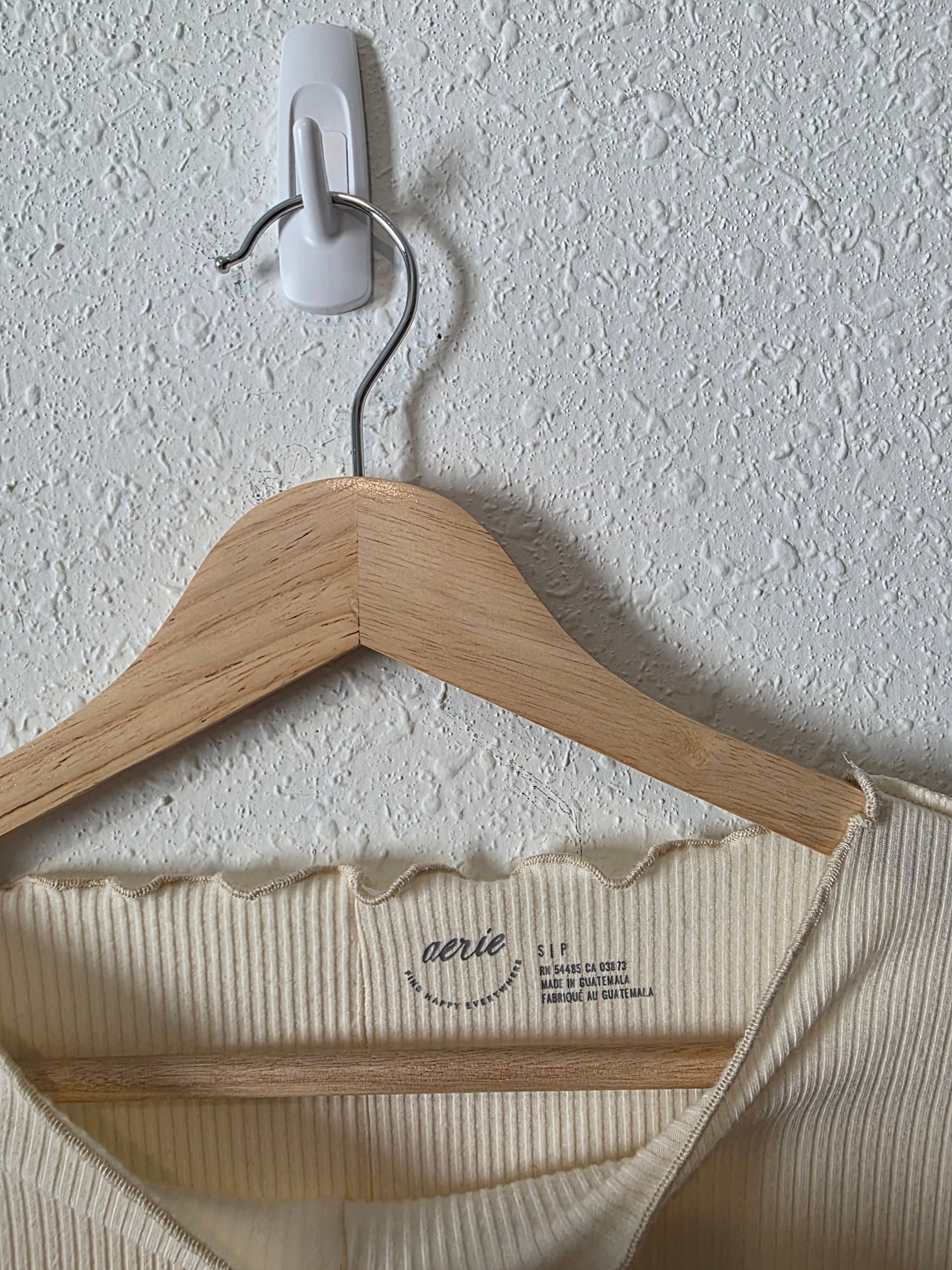 Aerie Cream Ribbed Top (S)