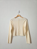 Aerie Cream Ribbed Top (S)