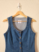 Button Front Denim Vest (XS)