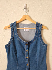 Button Front Denim Vest (XS)