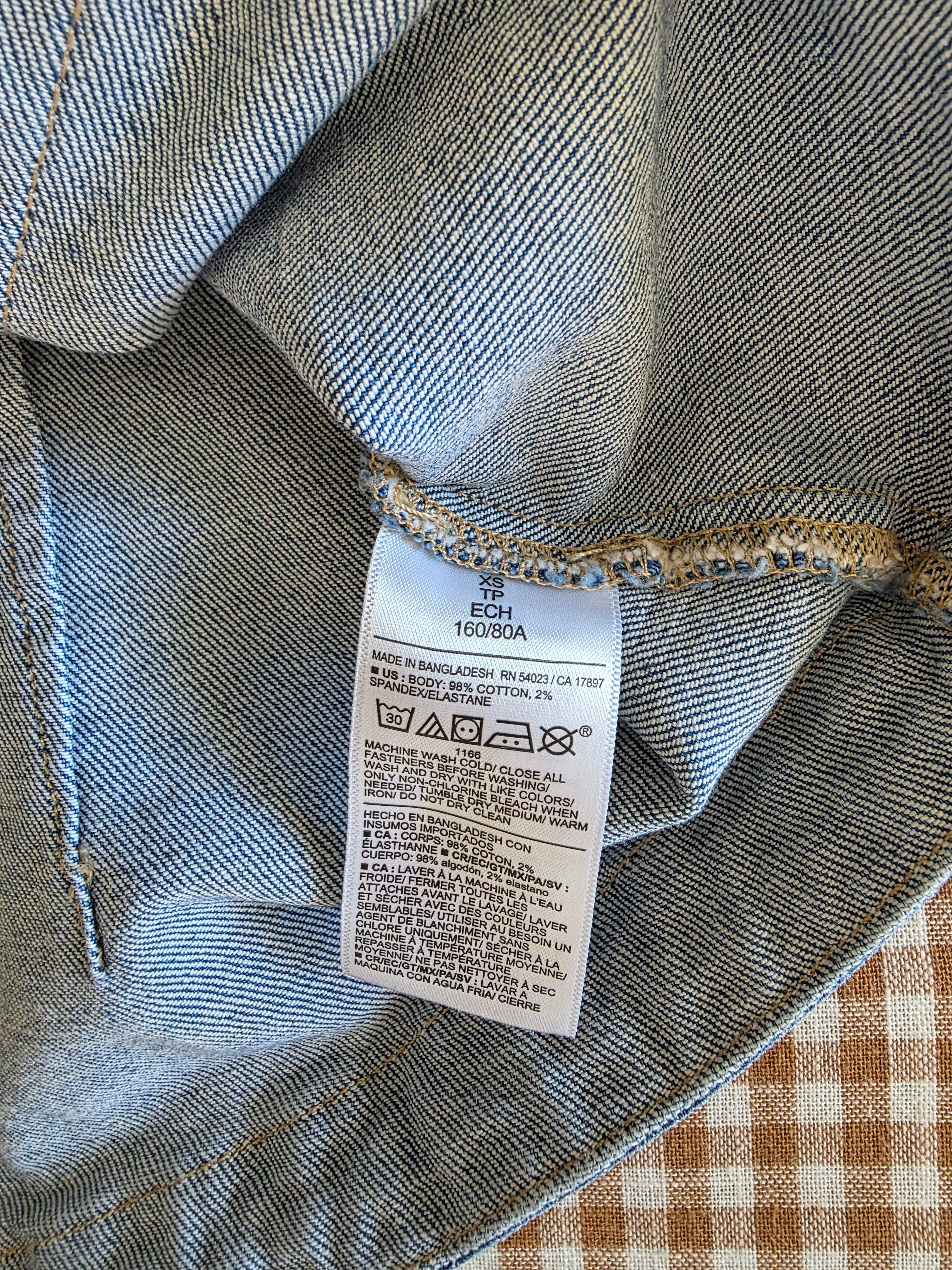 Button Front Denim Vest (XS)