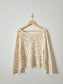 NEW Crochet Knit Cotton Top (L)
