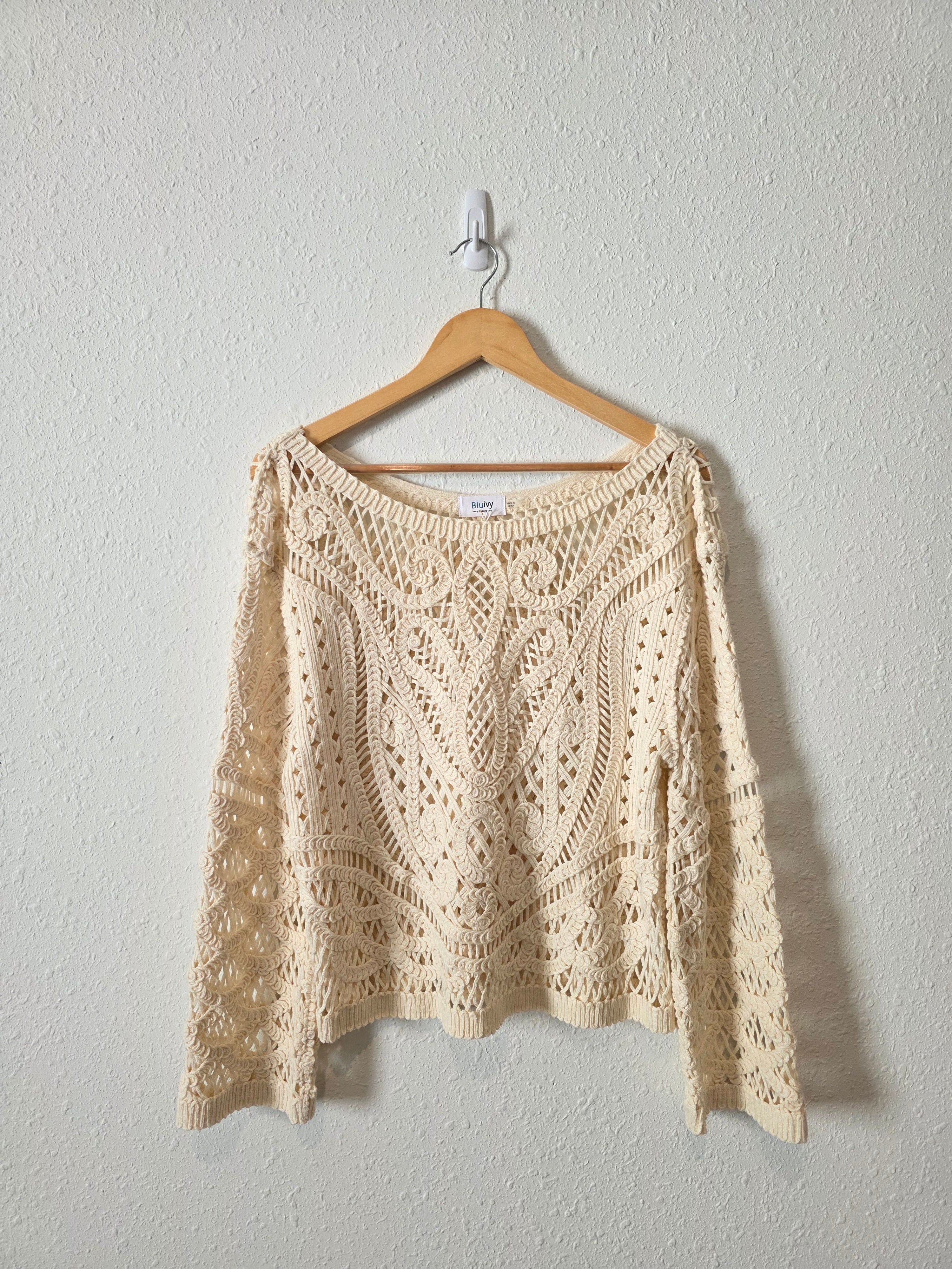 NEW Crochet Knit Cotton Top (L)