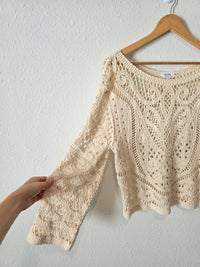 NEW Crochet Knit Cotton Top (L)