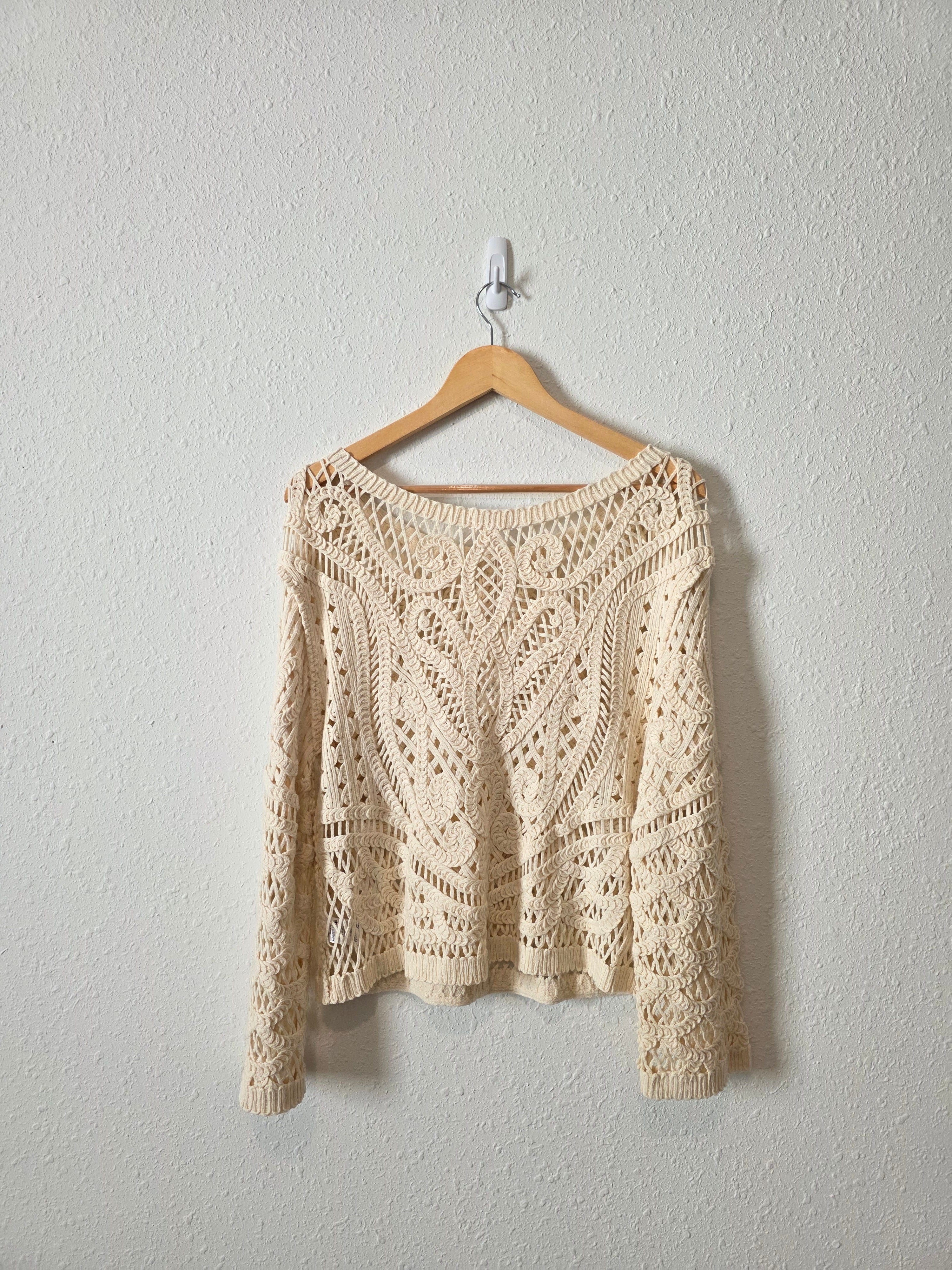 NEW Crochet Knit Cotton Top (L)