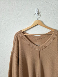 Aerie Ribbed V Neck Sweatshirt (XS)
