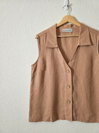 Love and Confuse Linen Collared Top (L)