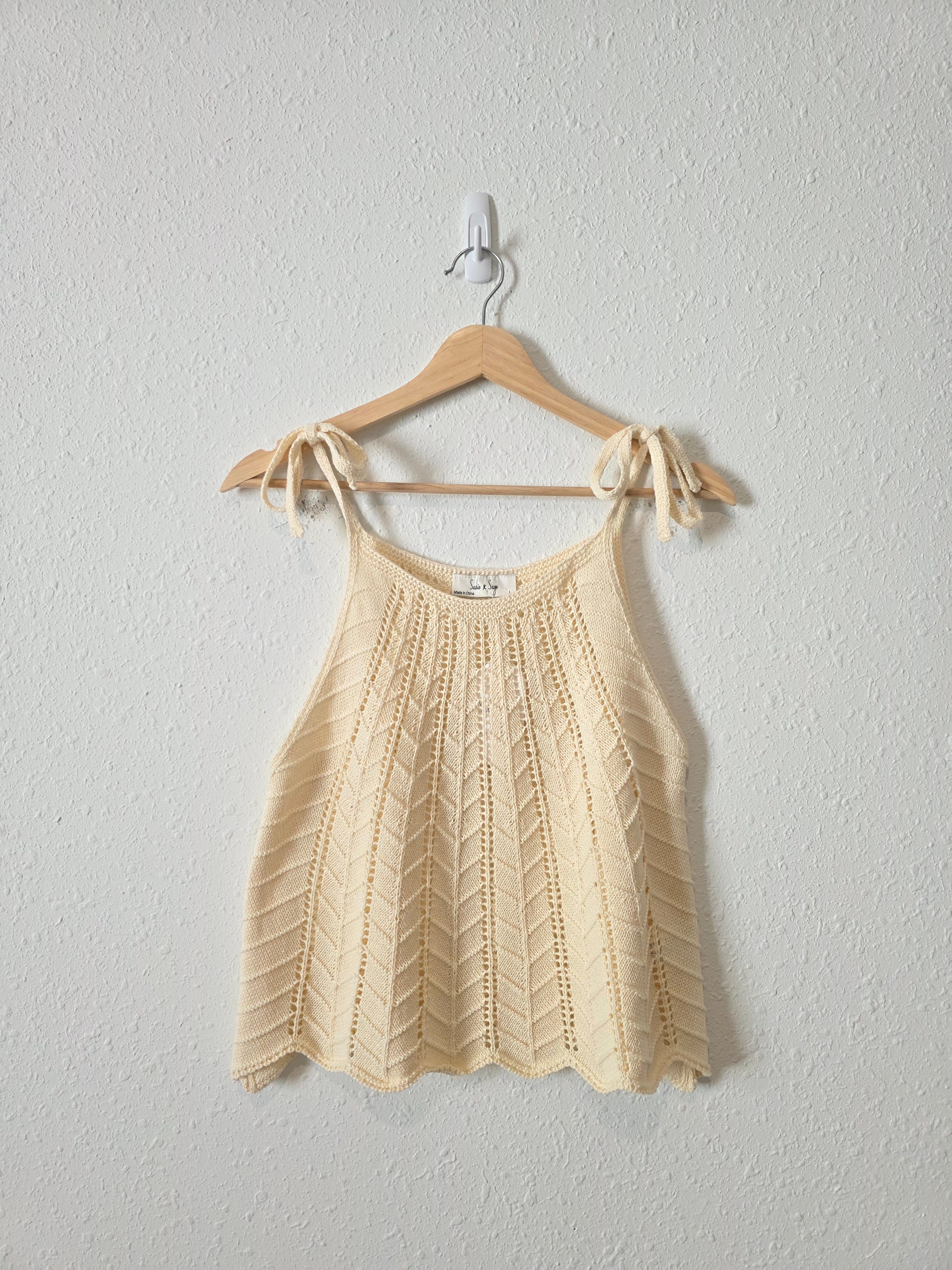 NEW Sadie & Sage Cream Cotton Tank (L)