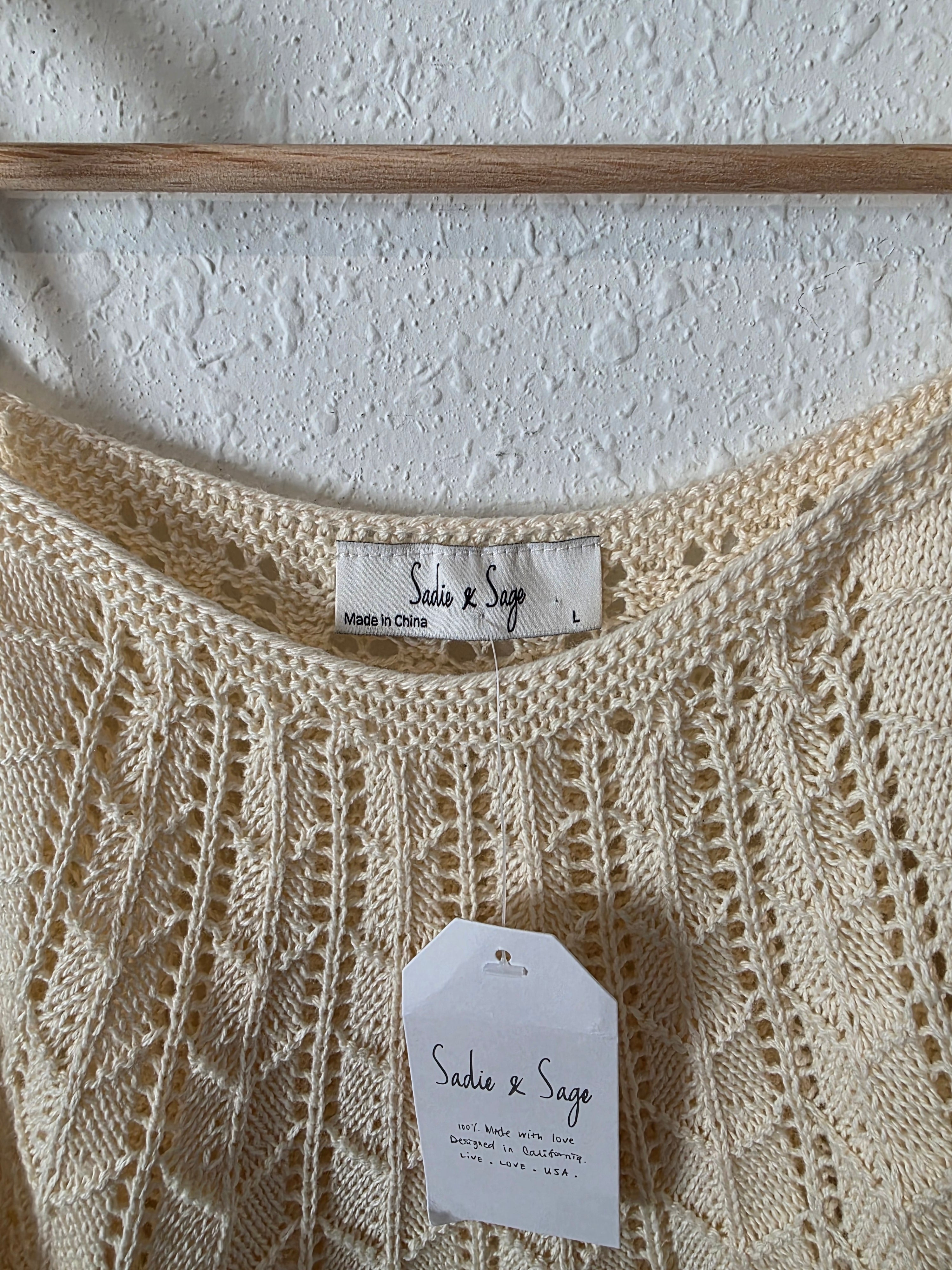 NEW Sadie & Sage Cream Cotton Tank (L)