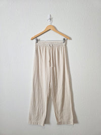 Mango Neutral Striped Pants (M)