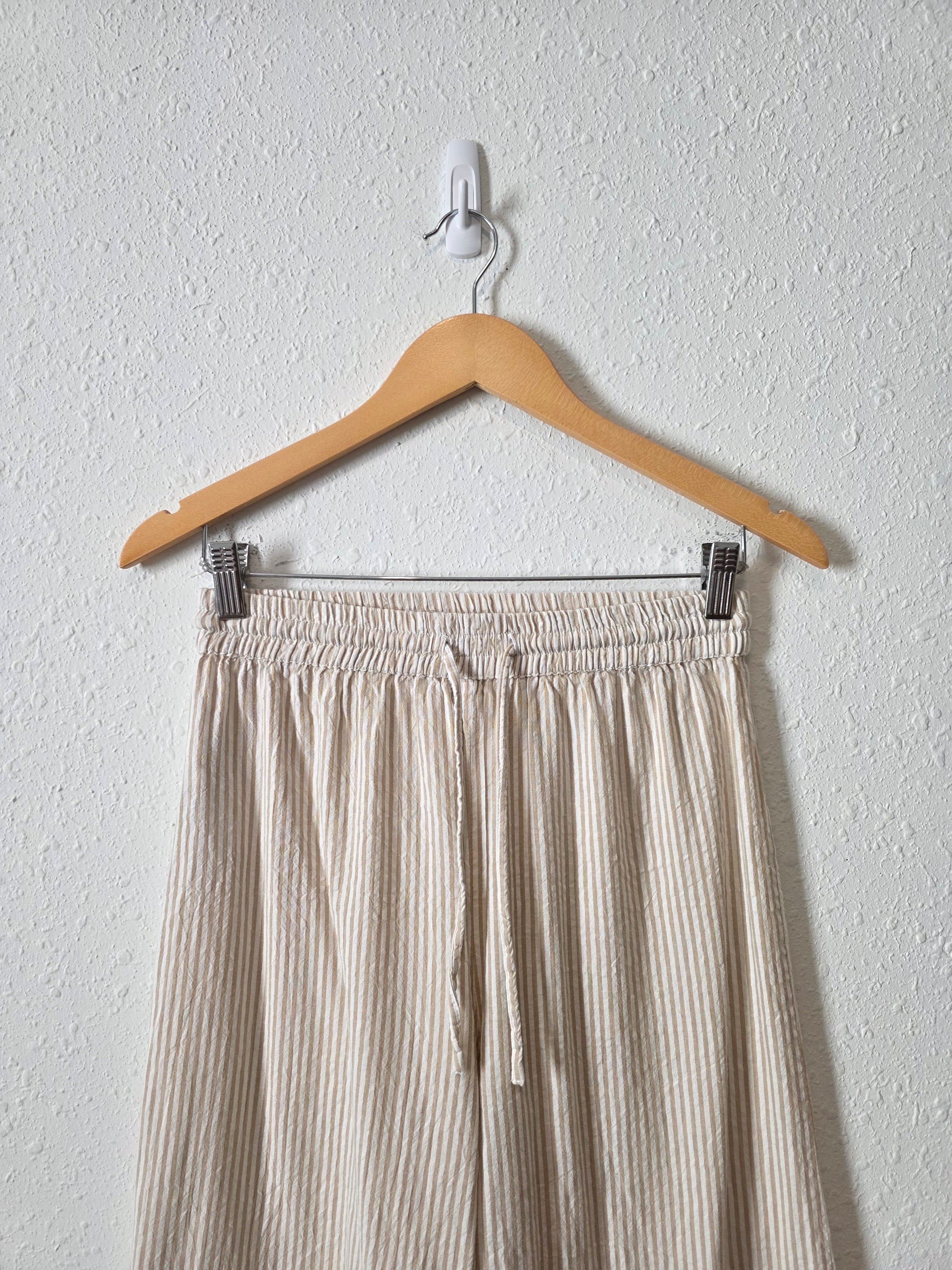 Mango Neutral Striped Pants (M)