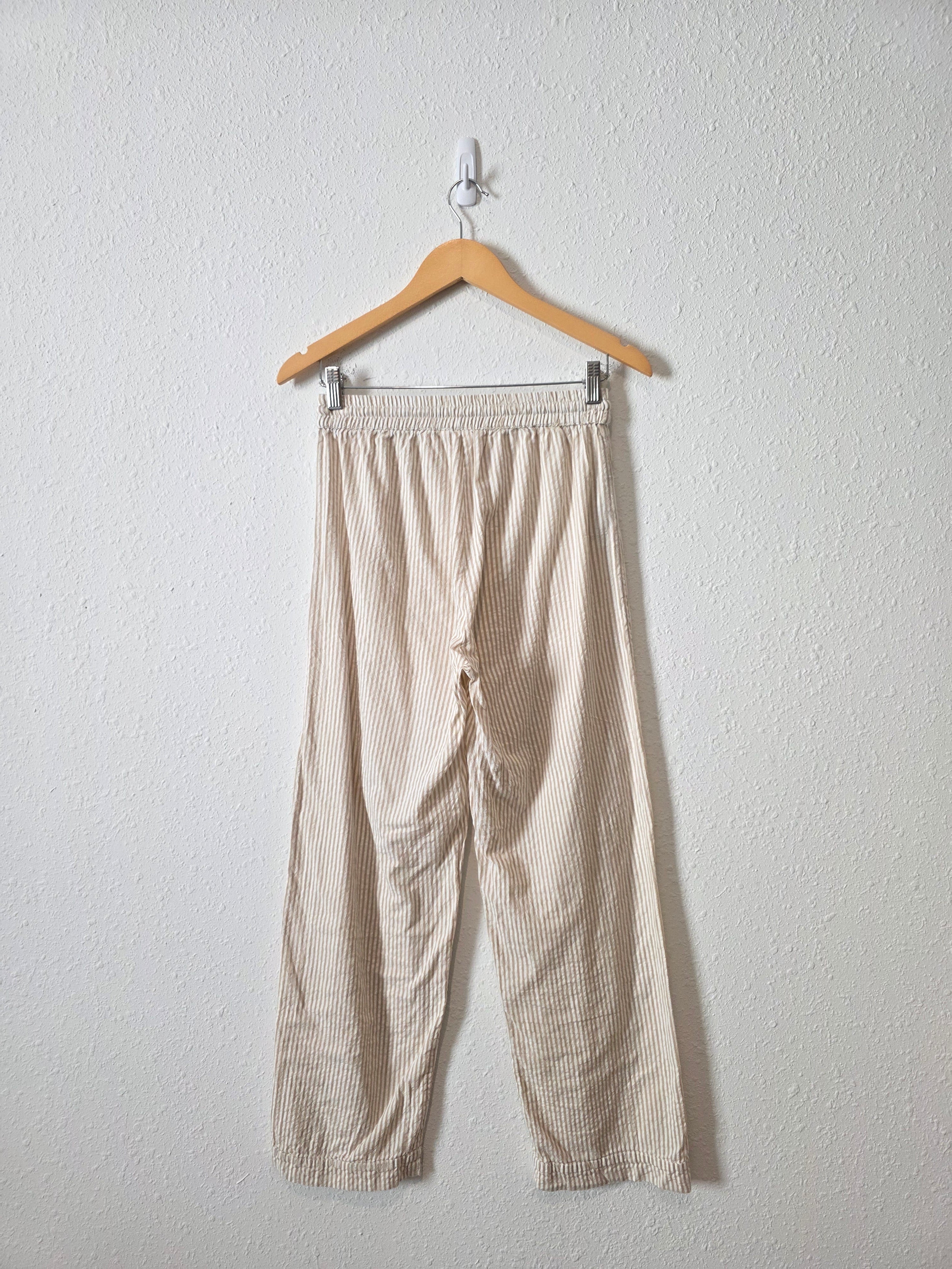 Mango Neutral Striped Pants (M)