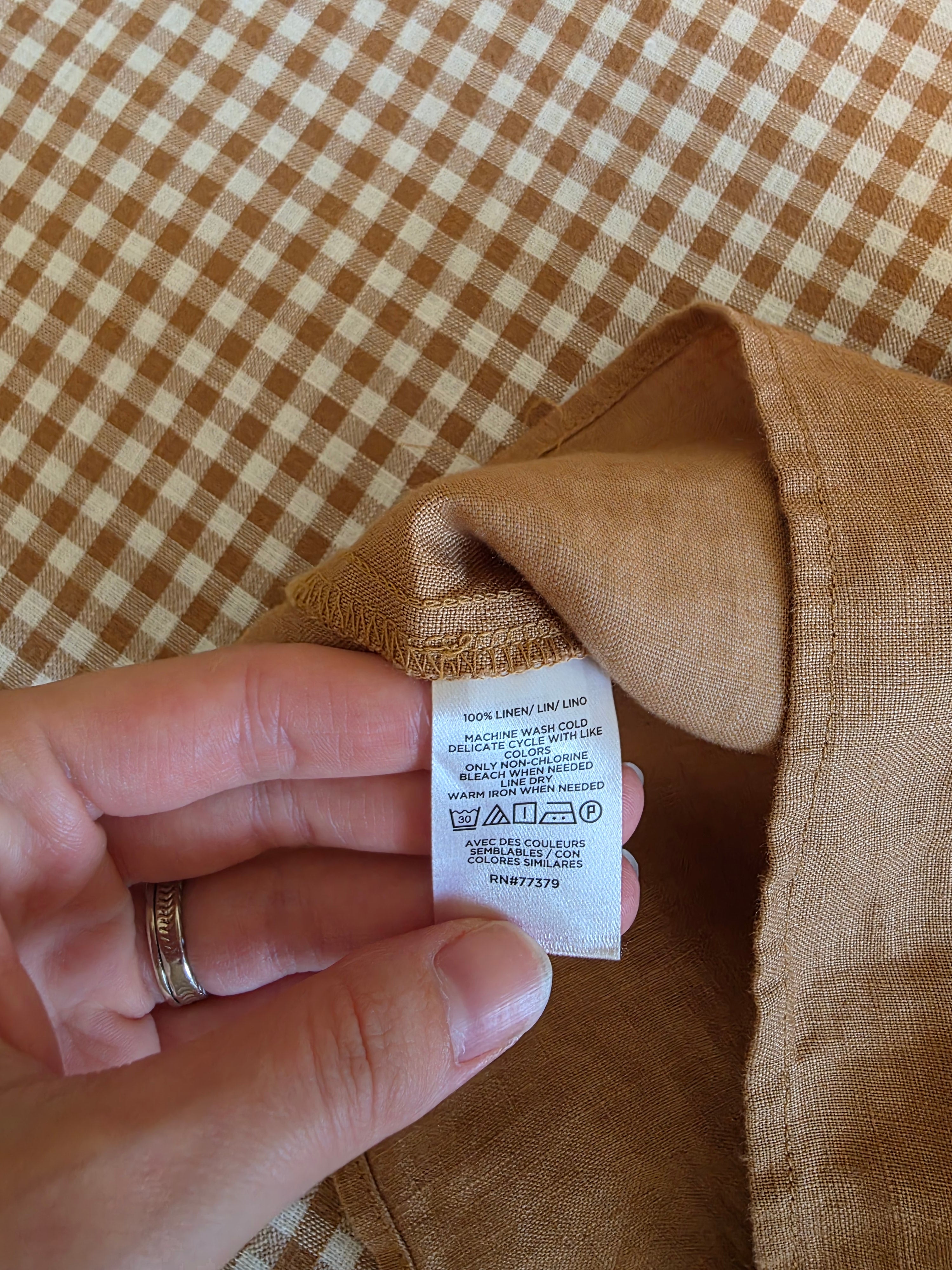 Button Front Linen Tank (L)