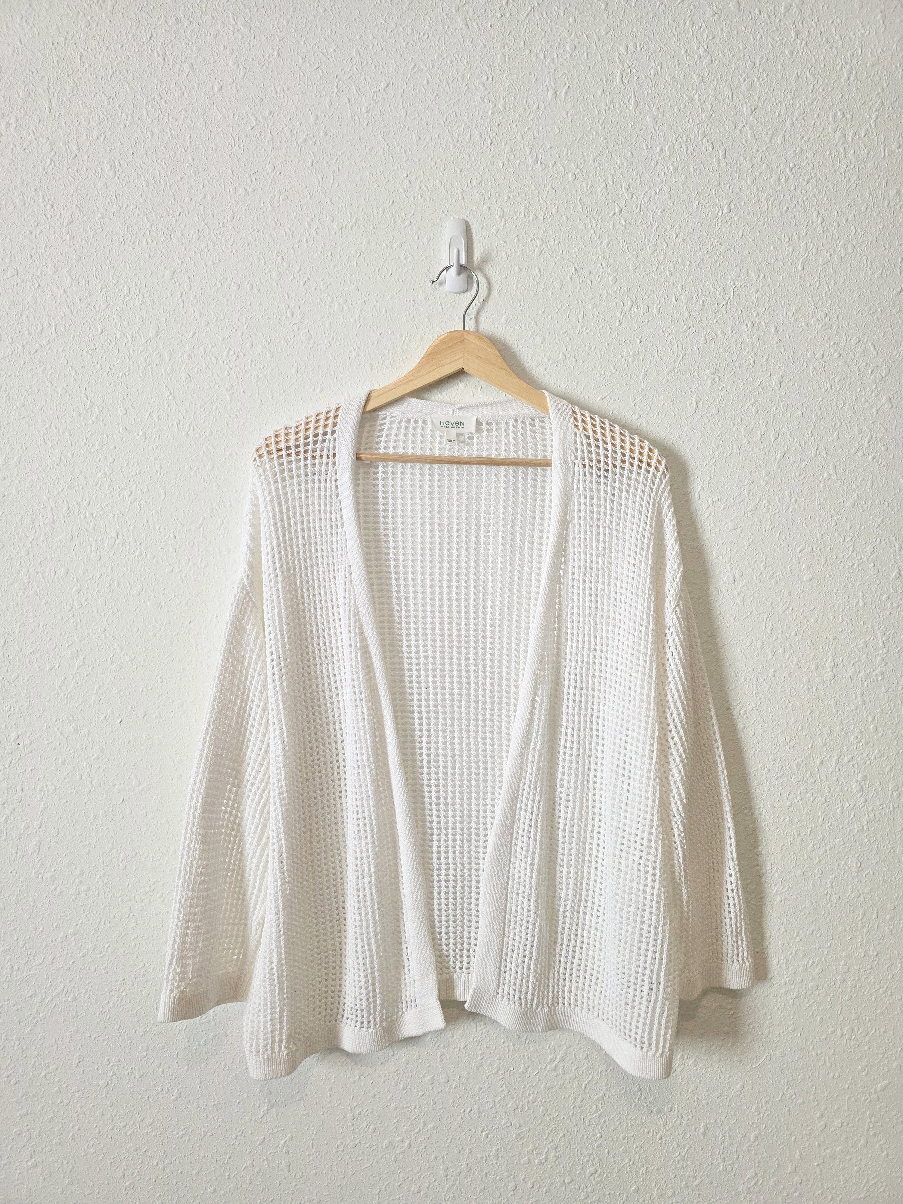 Haven Open Stitch Cotton Cardigan (L)