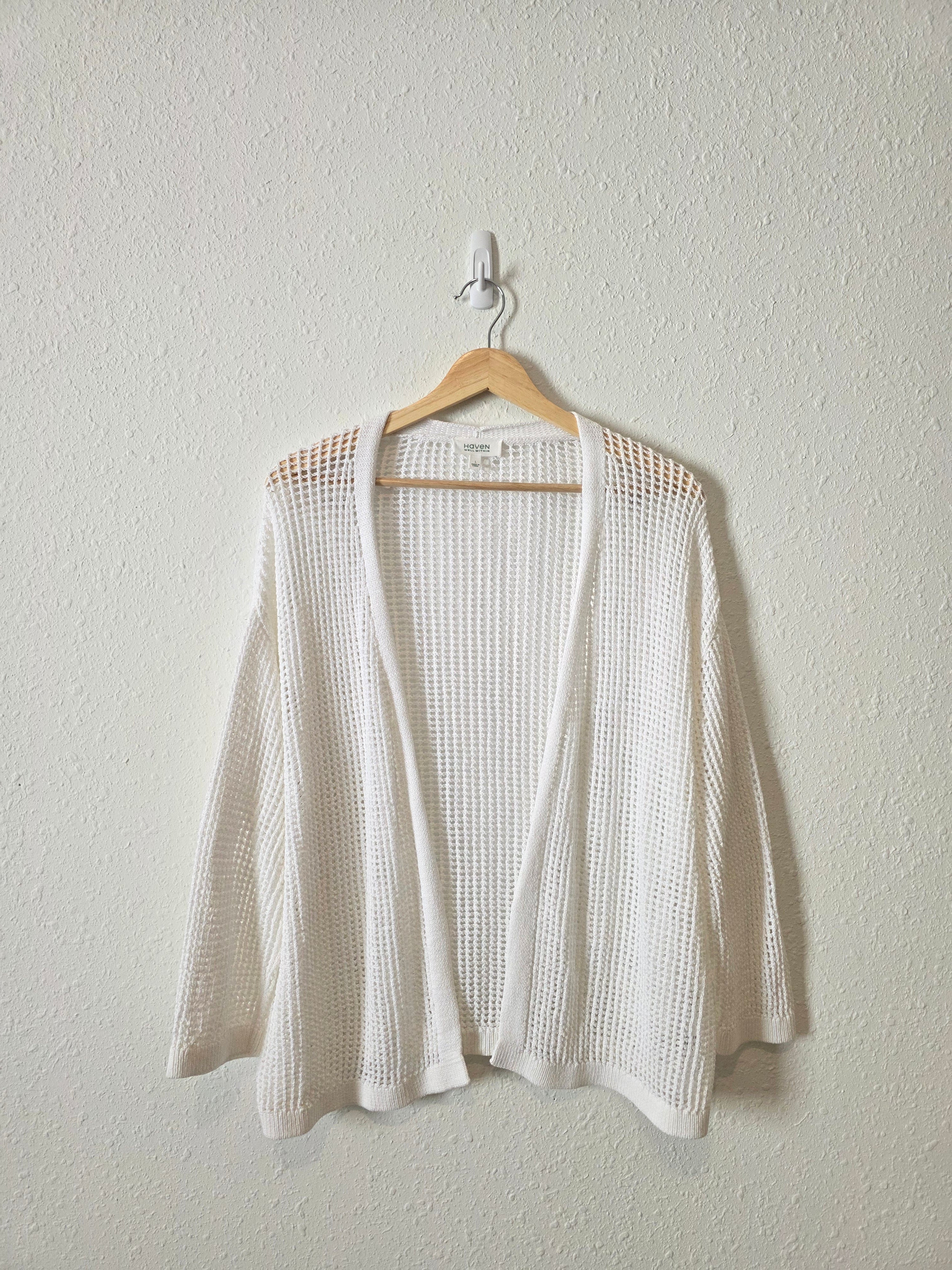 Haven Open Stitch Cotton Cardigan (L)