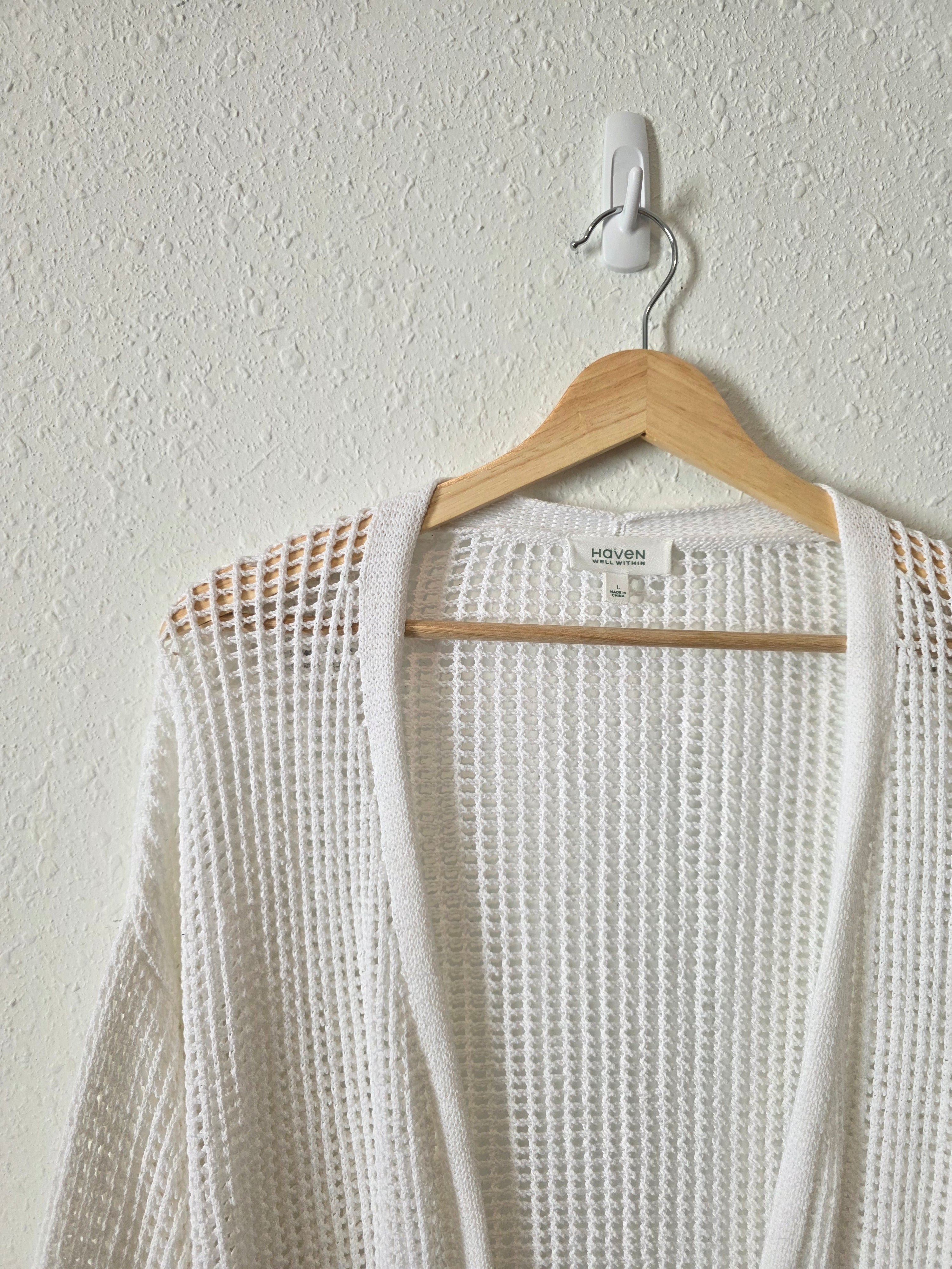 Haven Open Stitch Cotton Cardigan (L)