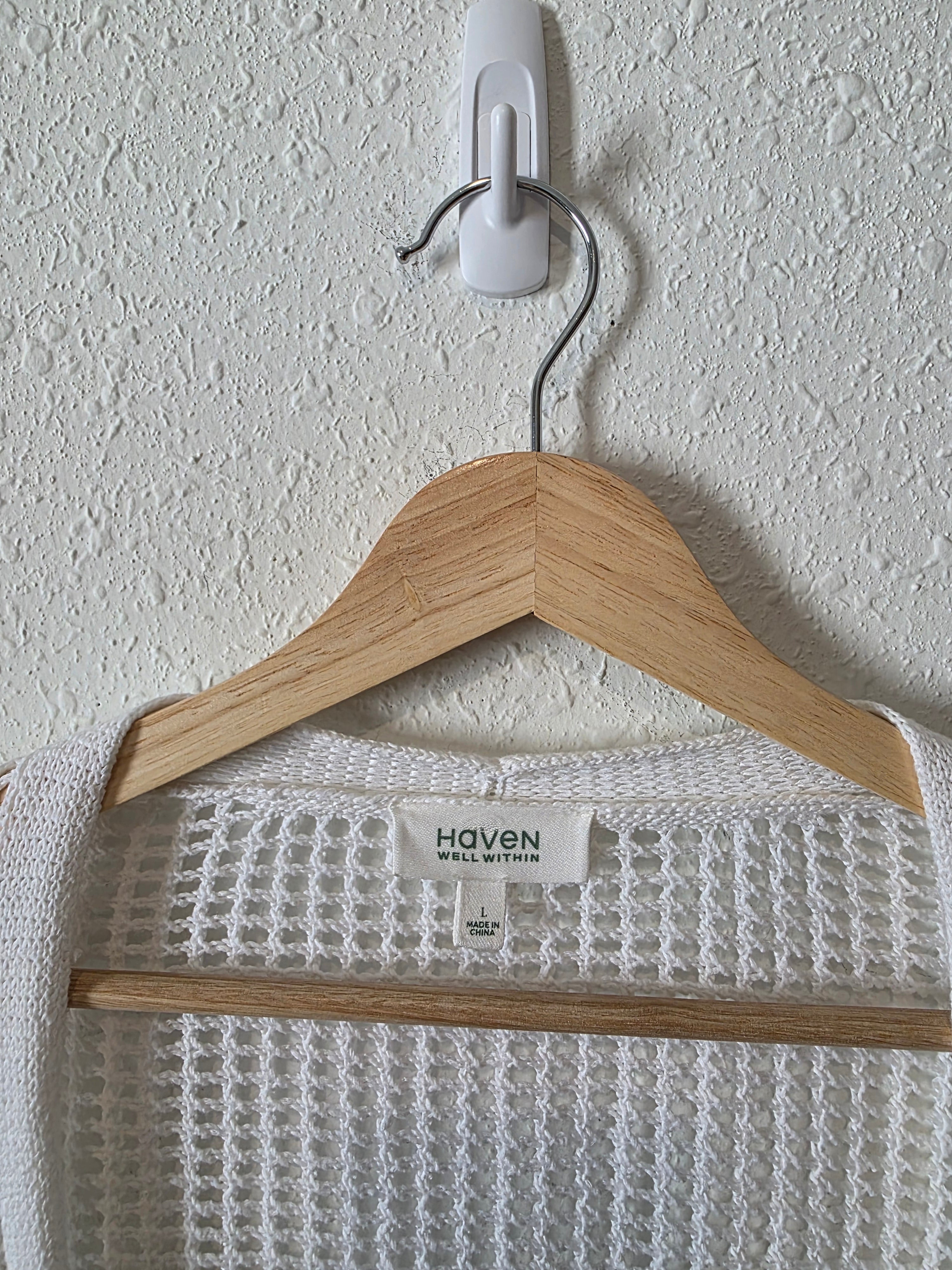 Haven Open Stitch Cotton Cardigan (L)