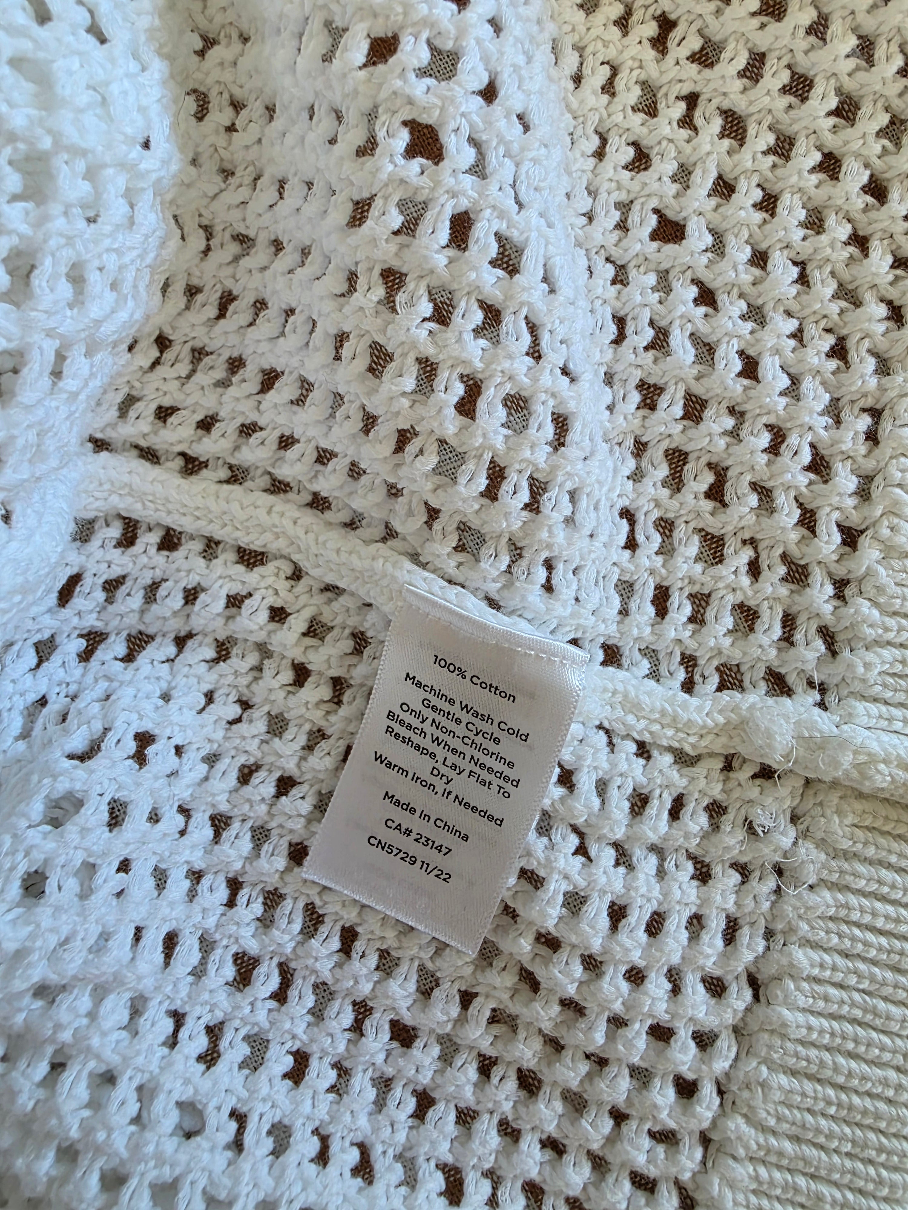 Haven Open Stitch Cotton Cardigan (L)