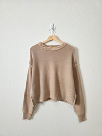 Zenana Neutral Cotton Blend Sweater (M)