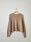 Zenana Neutral Cotton Blend Sweater (M)