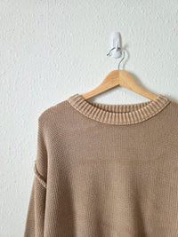 Zenana Neutral Cotton Blend Sweater (M)