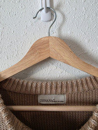 Zenana Neutral Cotton Blend Sweater (M)
