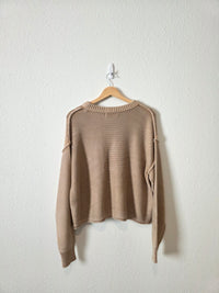 Zenana Neutral Cotton Blend Sweater (M)
