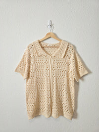 Lena Cream Oversized Knit Top (L)