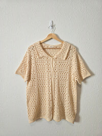 Lena Cream Oversized Knit Top (L)