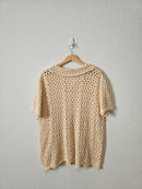Lena Cream Oversized Knit Top (L)