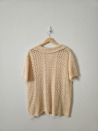 Lena Cream Oversized Knit Top (L)