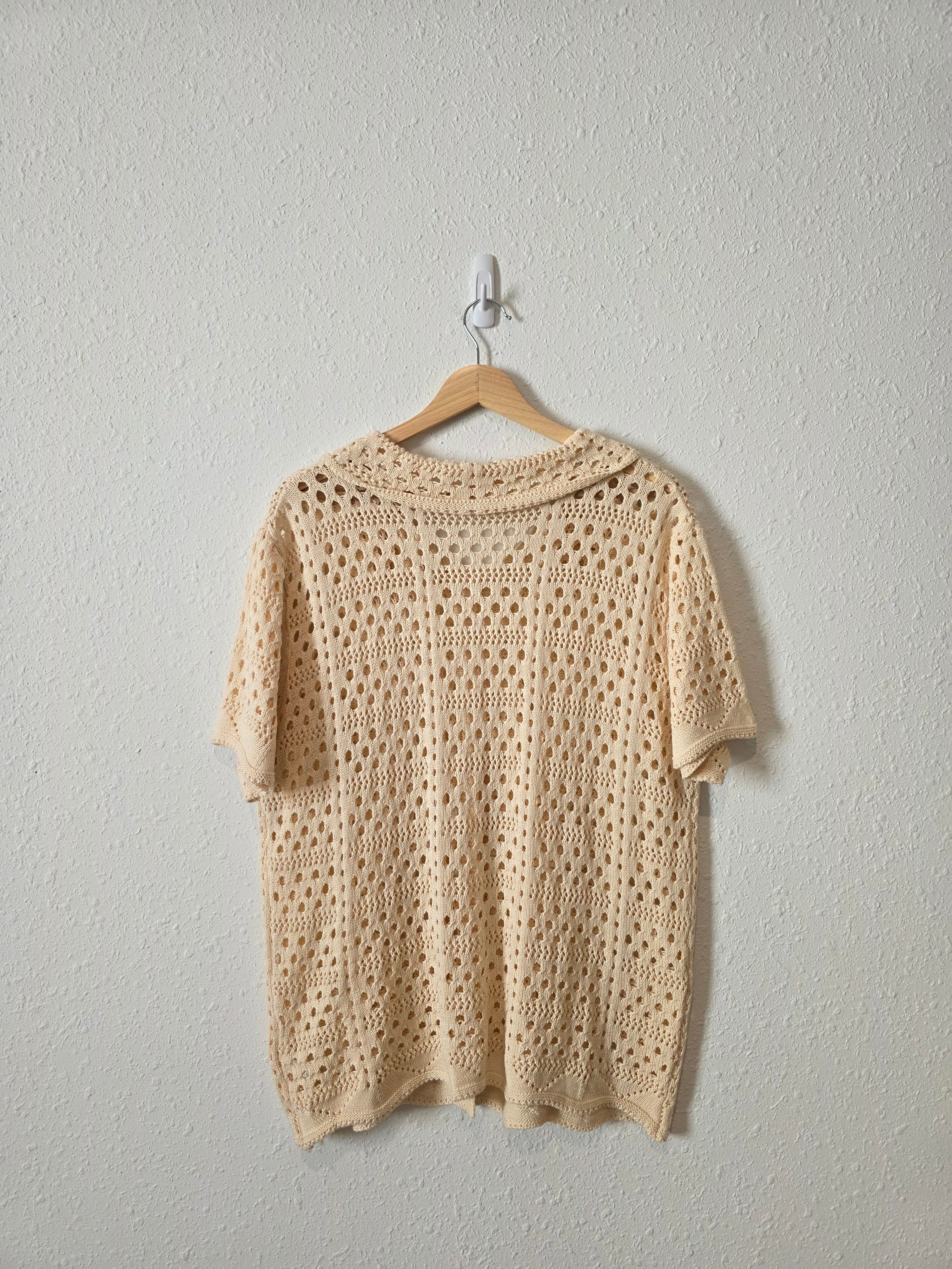 Lena Cream Oversized Knit Top (L)