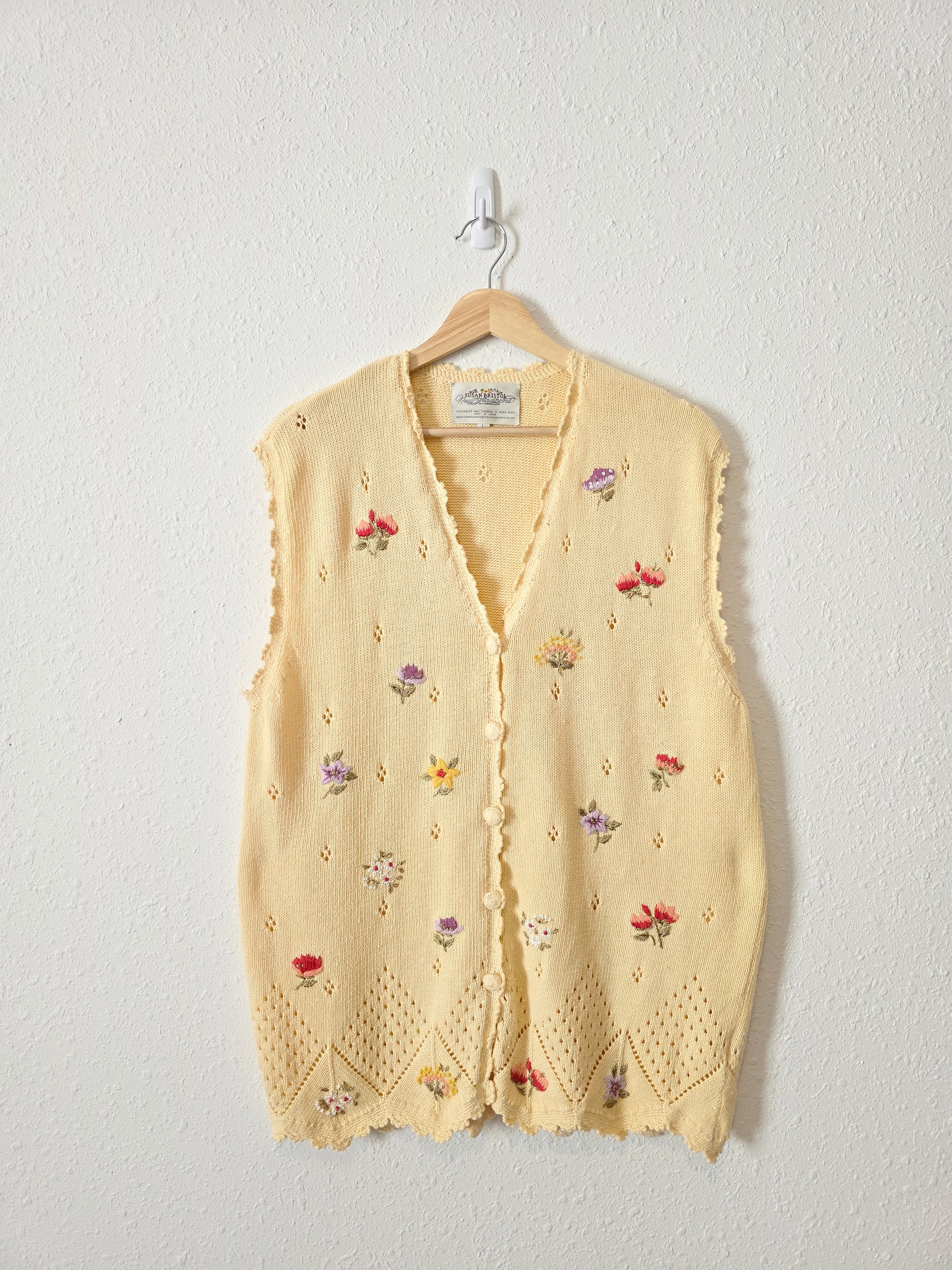 Vintage Floral Embroidered Vest (L)