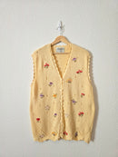 Vintage Floral Embroidered Vest (L)