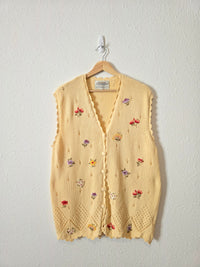 Vintage Floral Embroidered Vest (L)