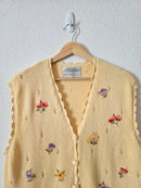 Vintage Floral Embroidered Vest (L)