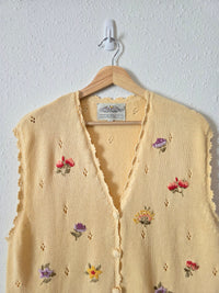 Vintage Floral Embroidered Vest (L)