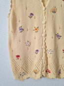 Vintage Floral Embroidered Vest (L)