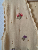 Vintage Floral Embroidered Vest (L)